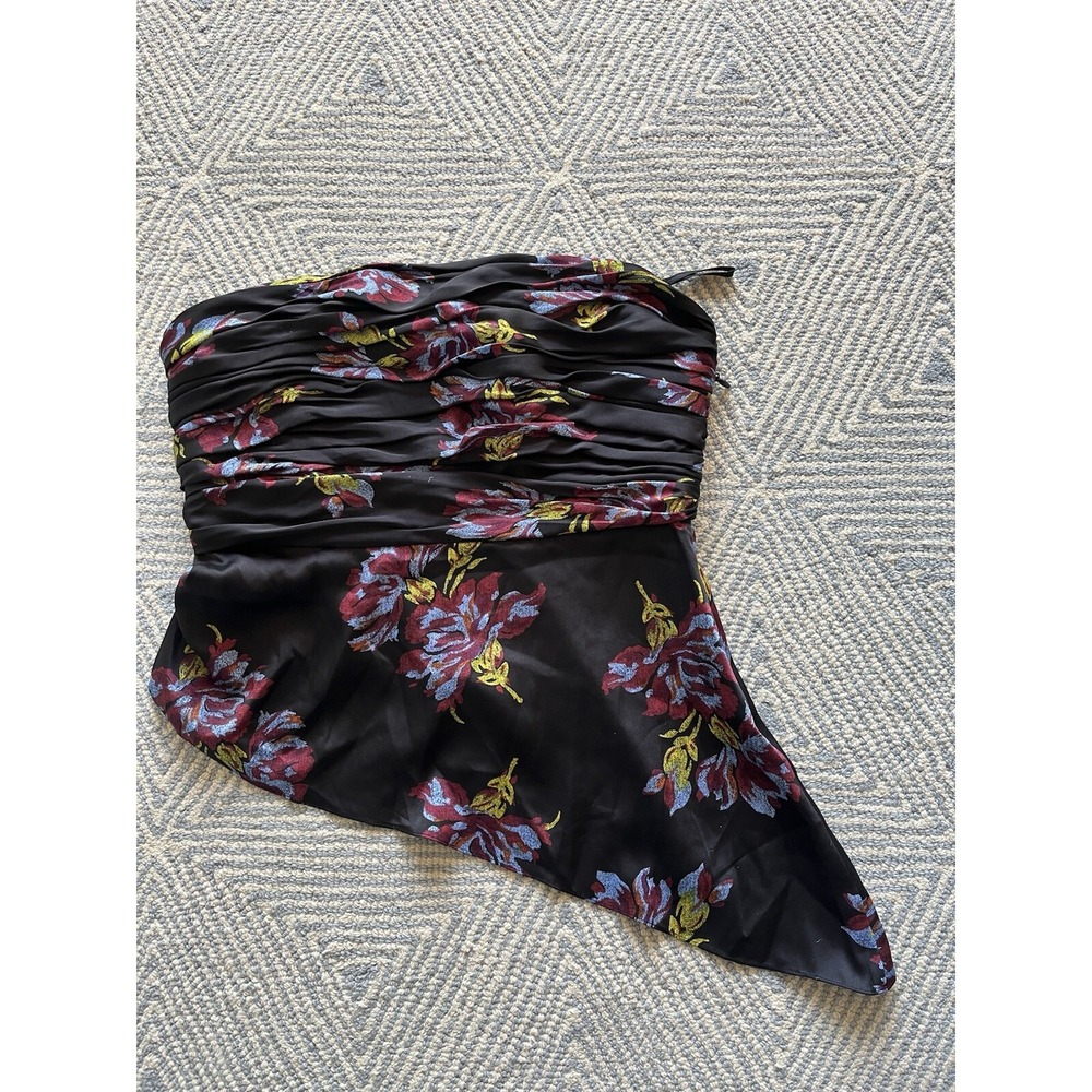 Cinq à Sept Women's Richie Top Black Floral Strapless NWT Large